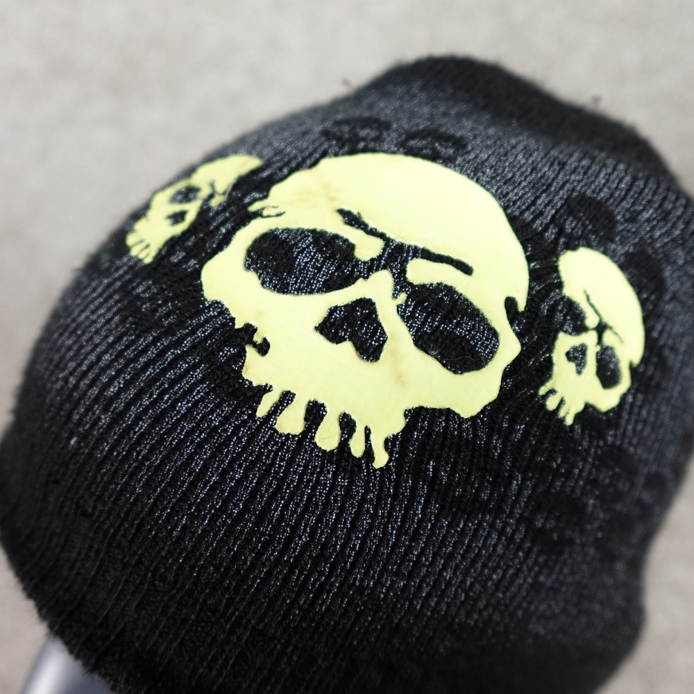 Unbranded Black Skull Graphic Knit Beanie Hat Streetwear Goth Punk Skater Cap - Picture 2 of 4